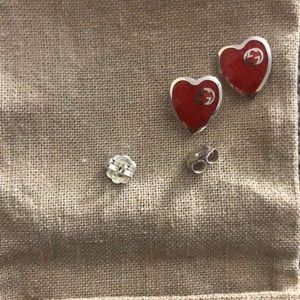 GUCCI Earrings with Interlocking GG enamel Heart ❤️